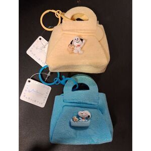 Snoopy Purses Keychains One Blue And One Yellow. New With Tags